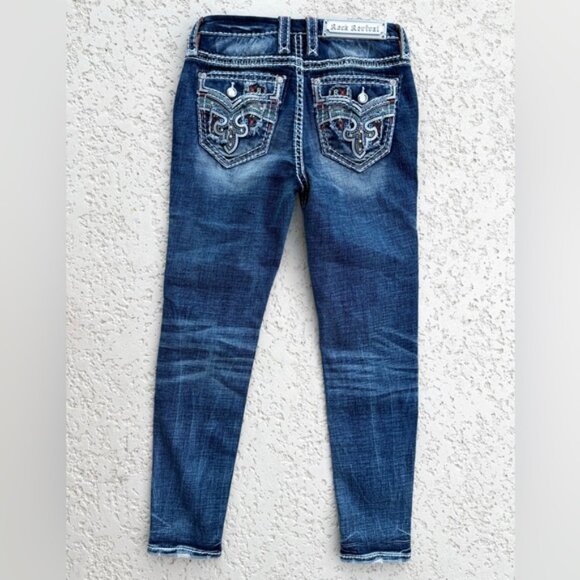 Rock Revival Jeans Women Size 25 High Rise Ankle Skinny Rhinestones Embellished - Picture 5 of 11